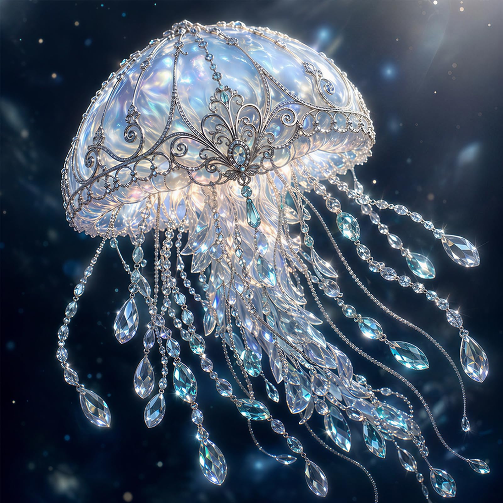 POETRYDRAW Crystal Jellyfish Full DIY 5D Round Drill Diamond Art Painting Kits for Adults/Beginners Gift Idea Home Decor Diamond Art Paintings Picture Arts Craft 40x40cm (Crystal Jellyfish)