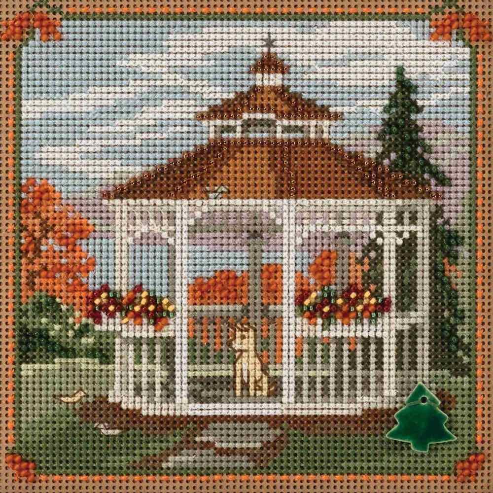 Mill HillGazebo Beaded Counted Cross Stitch Kit 2018 Buttons & Beads Autumn MH141825 Country Lane Series