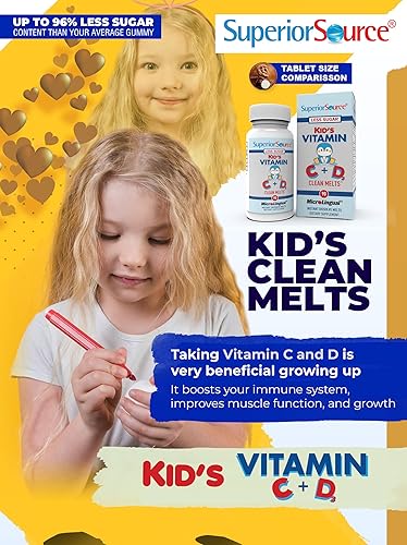 Miniatura 7 de Superior Source Kids C + D3, Clean Melts, microtabletas sublingües de disolución rápida, 90 unidades, alternativa a las gomitas (hasta 96% menos de