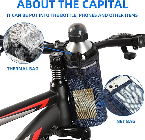 Miniatura 4 de Soporte para botella de agua para bicicleta, marco frontal, impermeable, tubo superior, diseño colmena, soporte para botella de agua para bicicleta,