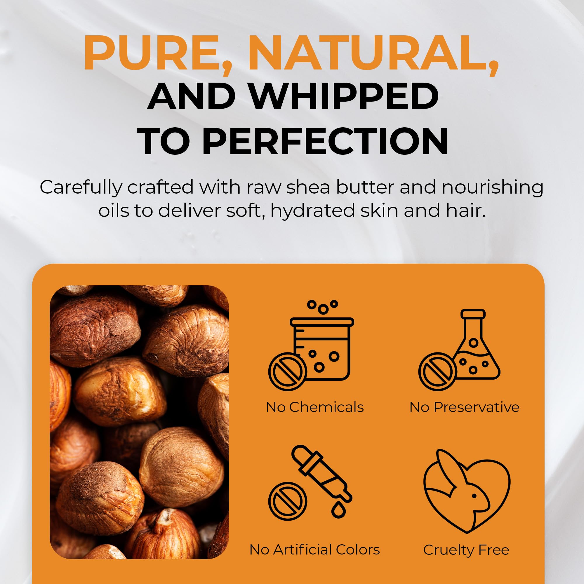 RA COSMETICS Afrikanische Sheabutter mit rosa Zucker, 100 % geschlagene Shea-Körperbutter aus Ghana, feuchtigkeitsspendende, natürliche Hautpflege für trockene Haut, Haare, Kopfhaut, nährt, macht sie