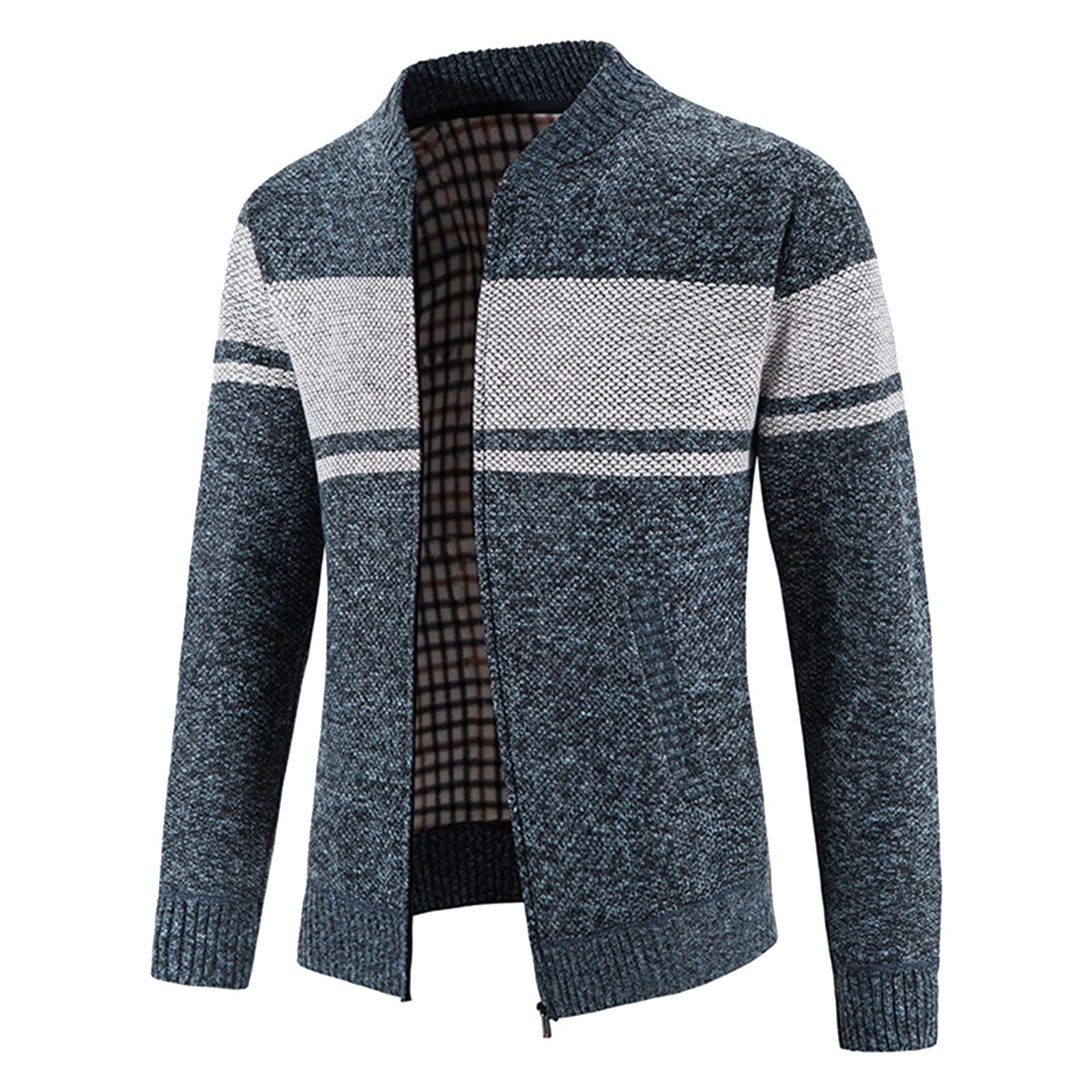 Cardigan Homme Chaud Doublé Polaire - Pull Zip Col Capuche Automne Hiver Jinsha - 6
