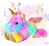 Glowing LED Light-up Nightlight Toys Musical Plush Stuffed Animal Singing Lullabies Birthday Christmas Plushies Gifts for Kids Boys Girls,Unicorn,13