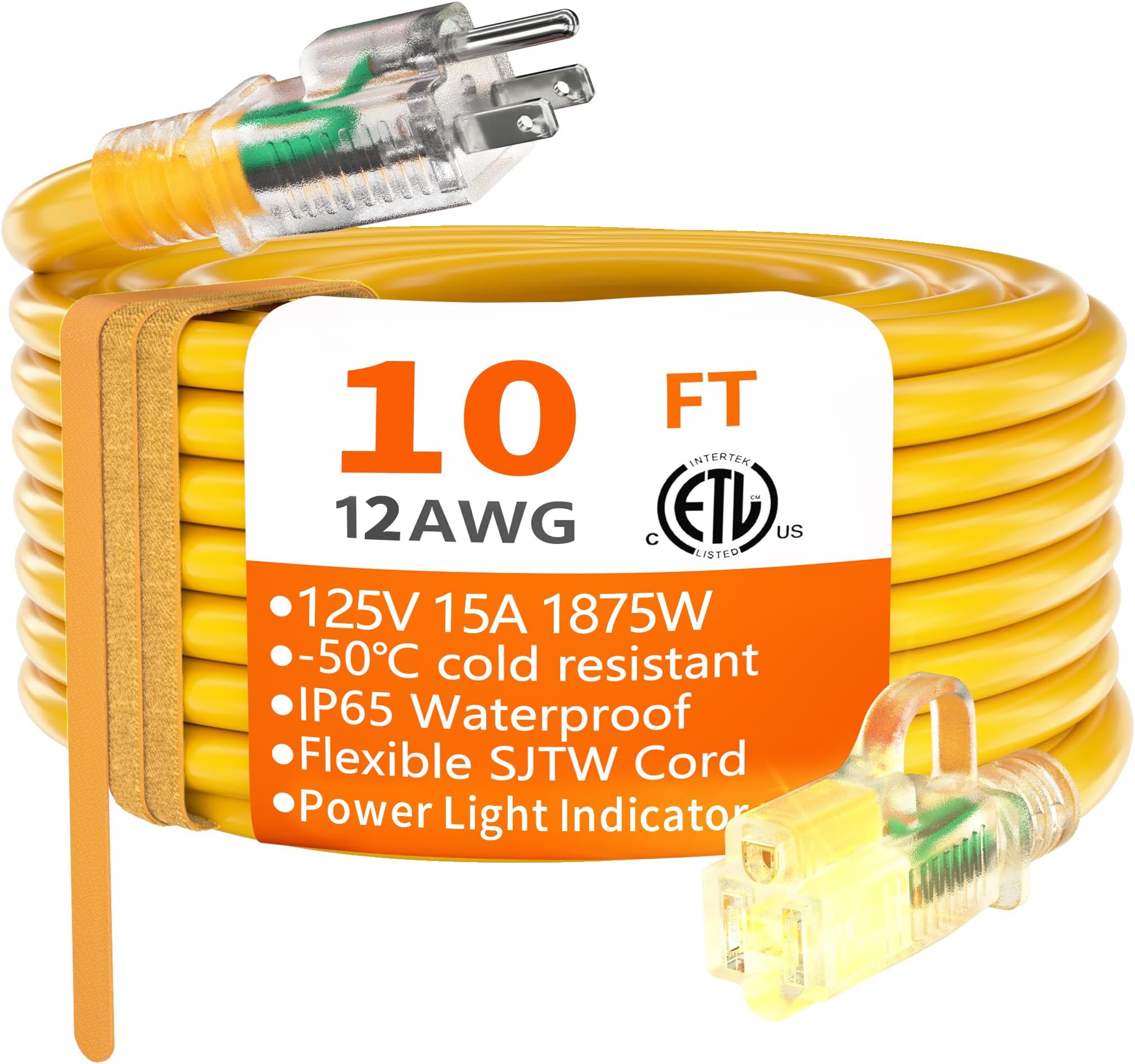 Amazon.com: HUANCHAIN 25 ft 12/3 Gauge Heavy Duty Outdoor Extension ...