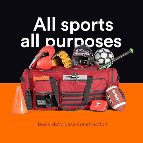 Miniatura 9 de Fitdom Bolsa de viaje extra grande de 130L y 36 pulgadas con correa ajustable para el hombro y 7 compartimentos. Perfecto para fútbol, béisbol,