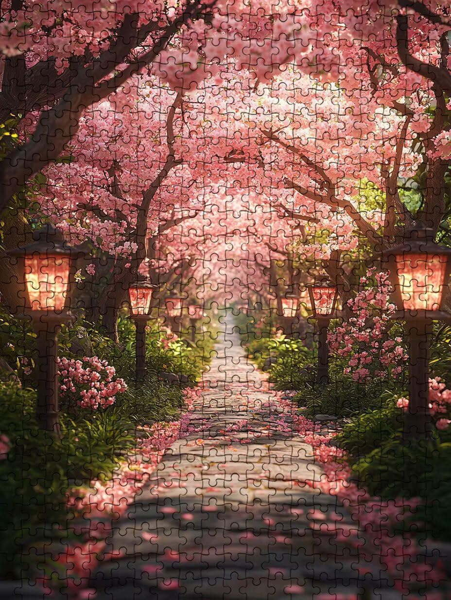 Puzzle 4000 Pezzi, Strada Peach Flower 3D Puzzle per Adulti Impegnativo, Educa Puzzles Artistico, Divertente E Stimolante Puzzles Decorativo per La Famiglia, Regalo e Decorazione Pareti DX0YL6-876