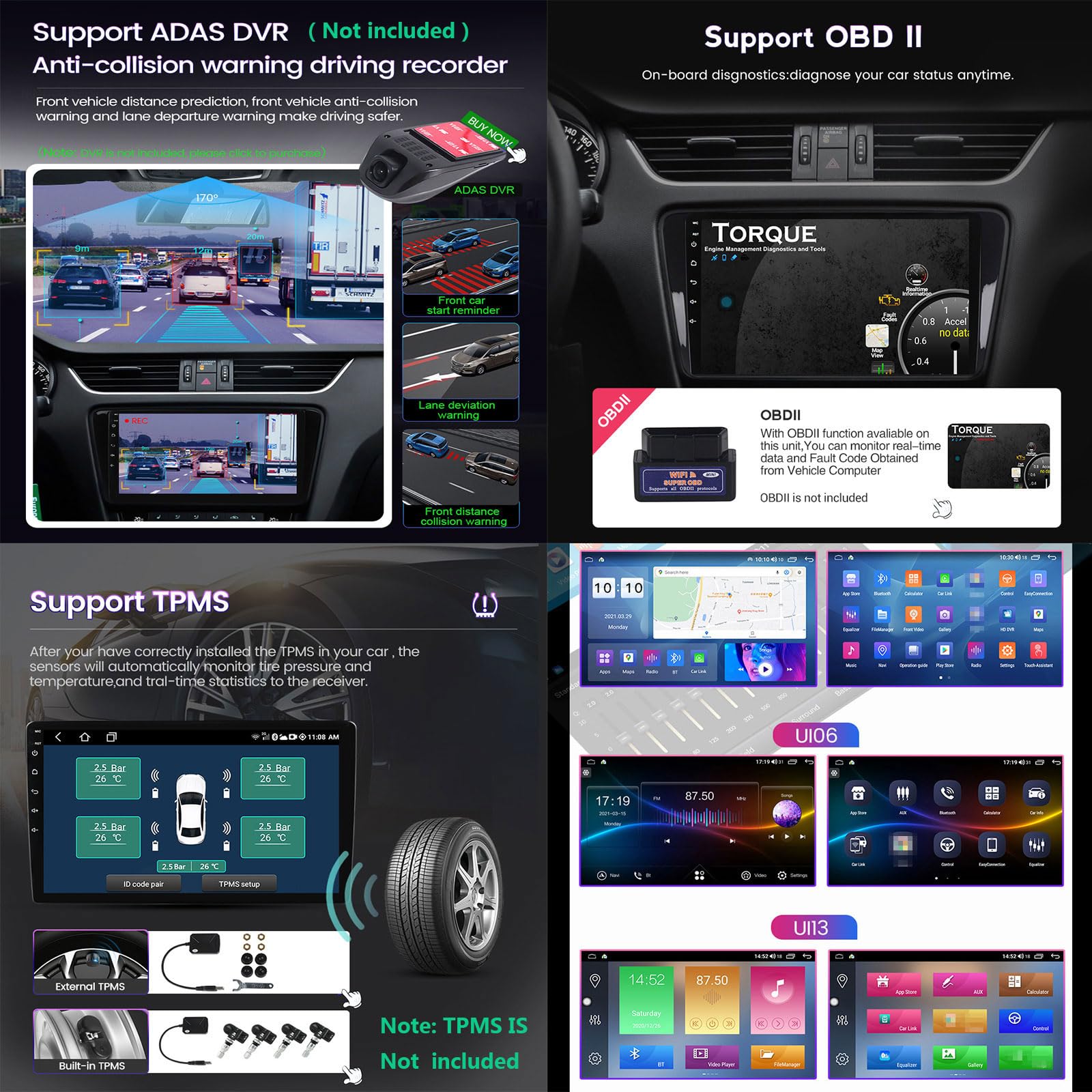 Android 12 Doble DIN Radio estéreo para automóvil Radio con Pantalla táctil de 9 Pulgadas con navegación GPS Receptor de Radio FM Bluetooth para Cit-Roen C4L 2013~2016 Soporte Carplay/Auto/DSP