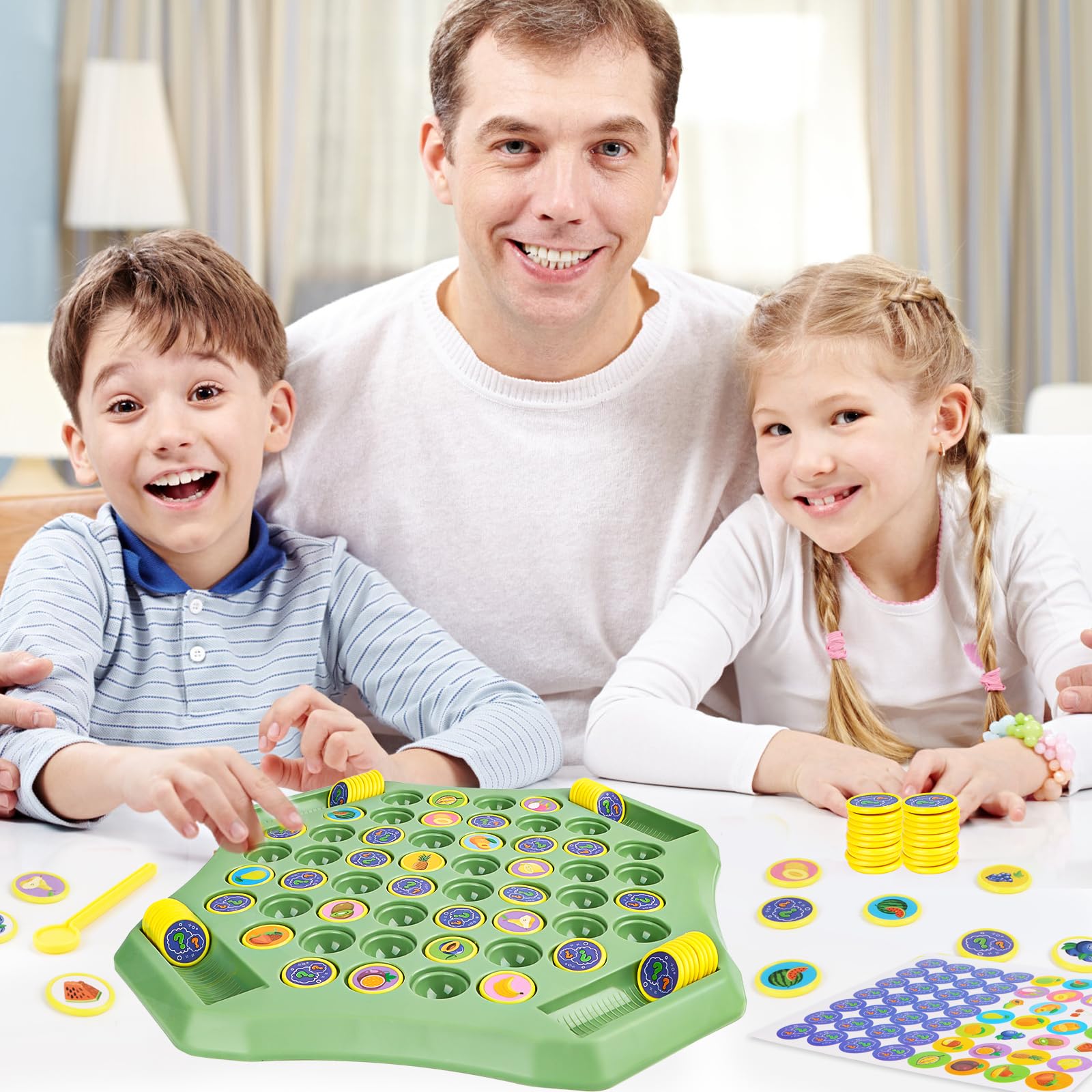 AKONE Flip Chess Memory - zestaw szachowy dla 2-4 graczy, szachy dla dzieci, gra pamięciowa, zabawki Montessori, rodzinne gry planszowe