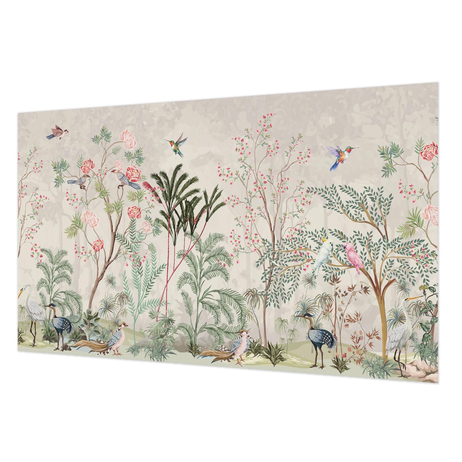 Papier peint intissé oasis tropicale 416x254 mural pour masquer les défauts et nettoyer facilement