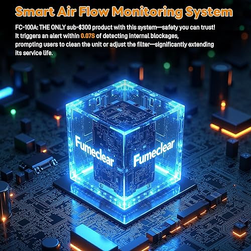 Miniatura 16 de FumeClear Extractor de humos de soldadura: potente succión de 100 W, 200 m³/h, sistema de filtración de 3 etapas de bajo ruido, con 12 filtros