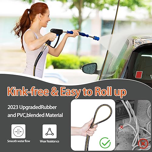 Miniatura 4 de Manguera de lavado a presión para lavadora eléctrica  Manguera de extensión de lavado a presión sin torceduras de 50 pies x 14 pulgadas  Manguera de