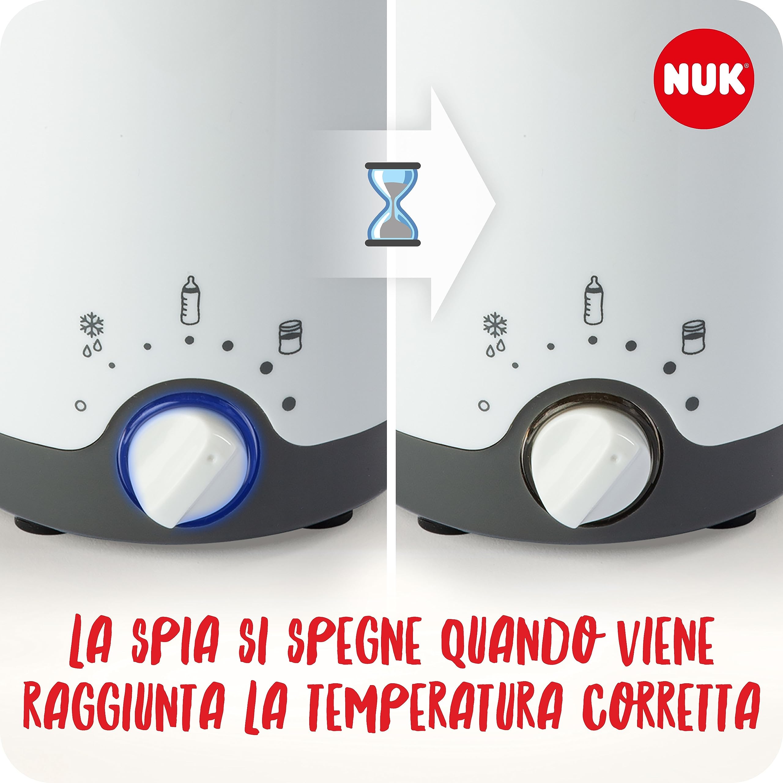 NUK Thermo 3in1 scaldabiberon | Scongela delicatamente, riscalda e mantiene la temperatura di cibi liquidi e morbidi | Cestello estraibile per una semplice rimozione | Spina europea a 2 poli