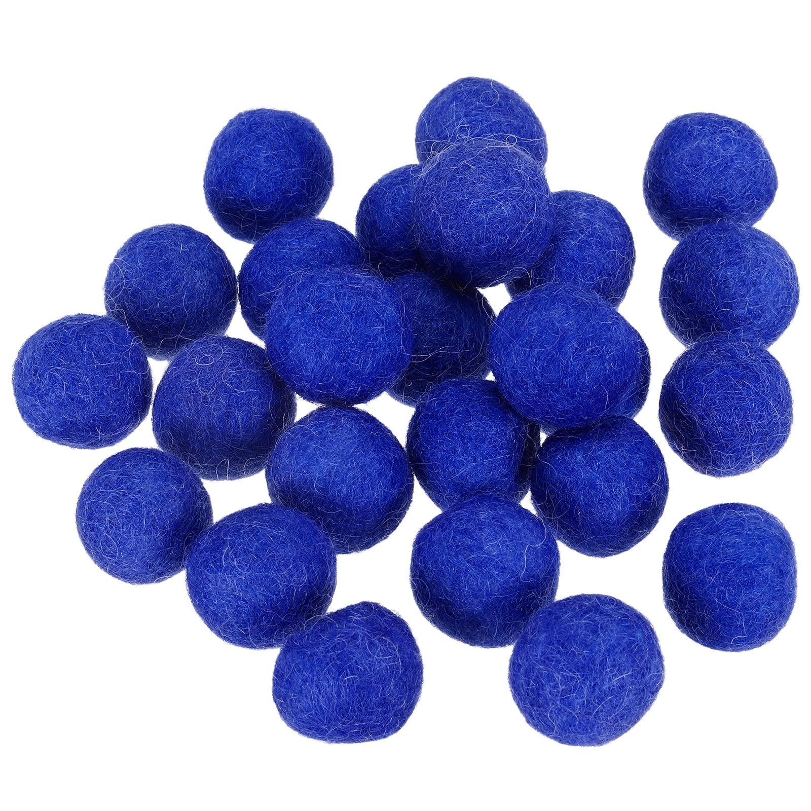 PATIKIL 3cm/1.2" Wool Felt Beads, 25 Pcs Natural Wool Felt Bead Balls Handmade Pom Poms for Craft DIY Projects Felting Garland Home Decor Dream Catcher Party Pompom, Dark Blue