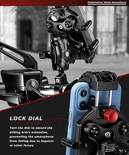 Miniatura 6 de Kaedear KDR-M26C - Soporte para teléfono inteligente para motocicleta, absorción de vibraciones, cuerno de diablo integradomontaje de aire