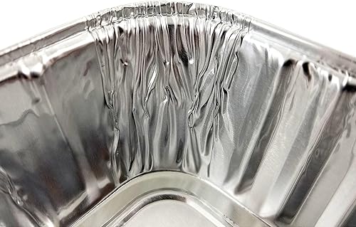 Miniatura 10 de PACTOGO Moldes rectangulares desechables de aluminio de 5 libras para servir, hornear, cocinar, asar, asar, pasteles, fabricados en Estados Unidos