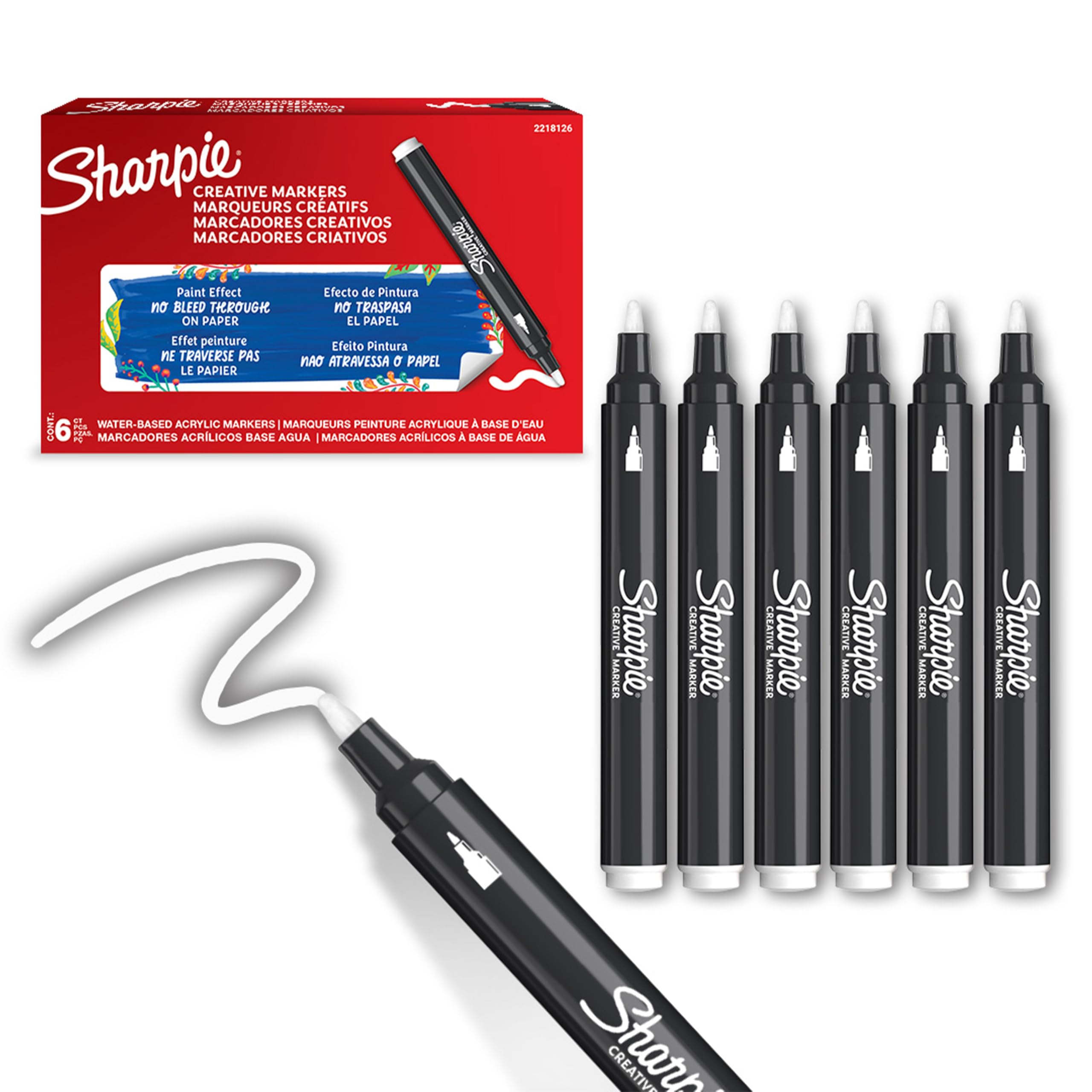 SHARPIE Akrilik markör, Yuvarlak uç, Beyaz