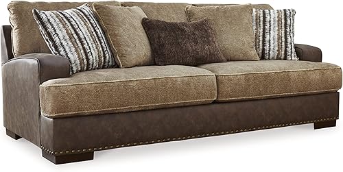Signature Design by Ashley Alesbury Sofá 95 pulgadas de ancho x 44 pulgadas de profundidad x 40 pulgadas de alto marrón oscuro y marrón claro