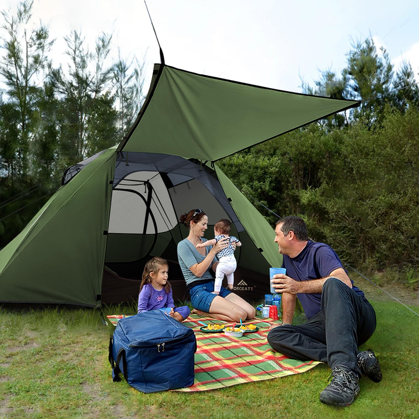 Bessport Tent voor 1 & 2 en 4 personen, ultralichte campingtent, 3-4 seizoenen, waterdicht en winddicht, koepeltent, kleine verpakkingsmaat, geschikt voor volwassenen, wandelen, kamperen, outdoor (2