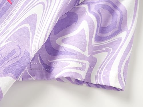 Miniatura 4 de Beezizac Conjunto de pijama de algodón para niñas pequeñas y grandes, conjunto de manga corta, 2 piezas, talla 4T-18