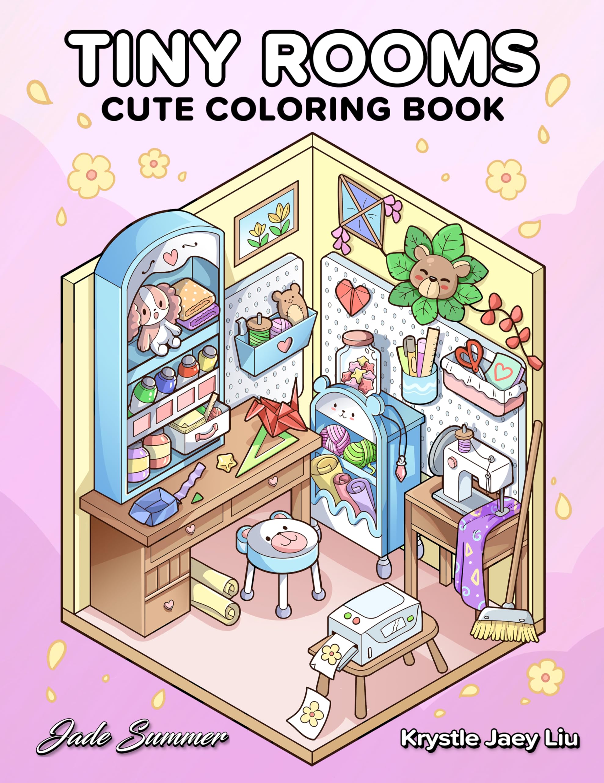 Tiny Rooms: Cute Coloring Book for Adults and Teens with Cozy Homes for Relaxation