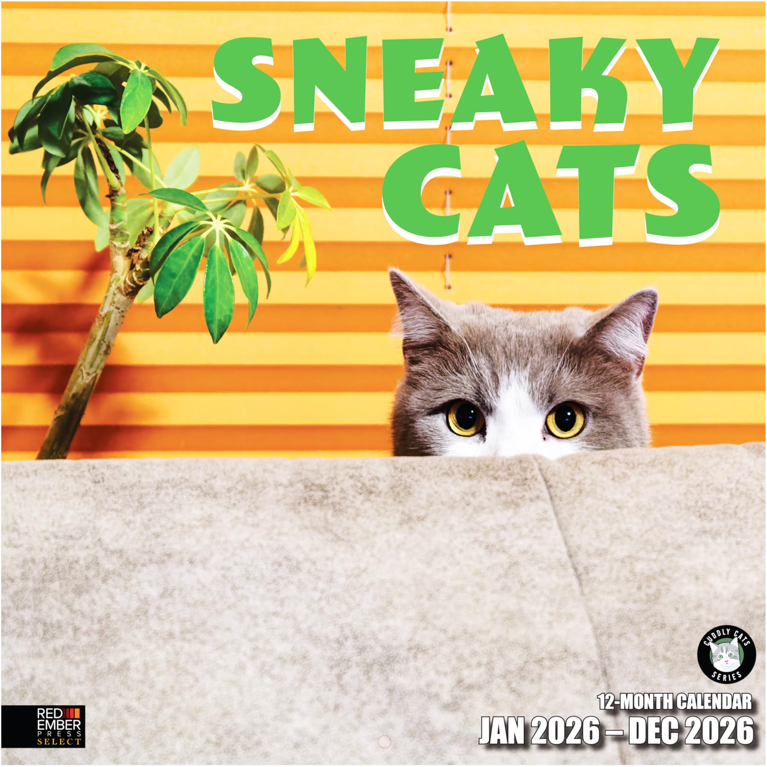 RED EMBER Select - Sneaky Cats 2026 Wall Calendar 12 Month | 12" x 24" Open | Thick &amp; Sturdy Paper | Giftable | Funny Kitten Cat Calendar 2026
