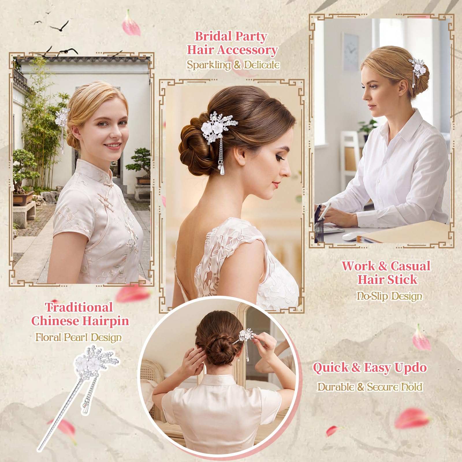 Amazon.com : Chuangdi 2 Pcs Chinese Hair Sticks for Women