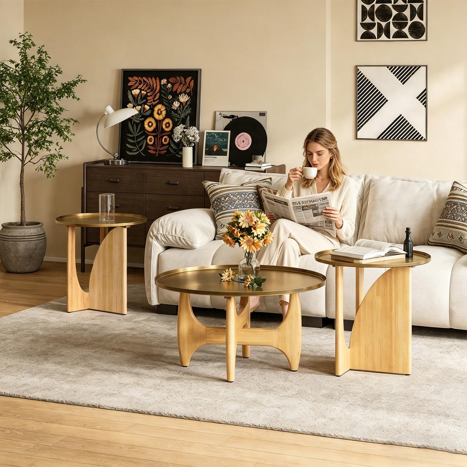 How to Choose a Nesting Table (2026) 2 jajaplus Round Coffee Table Set of 2, 30 Inch Modern Coffee Tables, Coffee Table - product photo