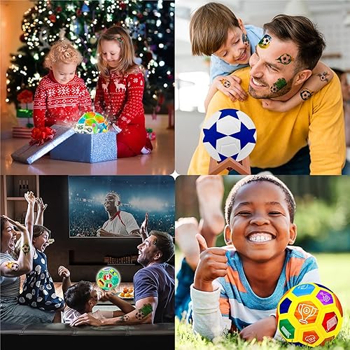 Miniatura 4 de Innorock Kit de lámpara de pelota de fútbol para pintar tu propio balón de fútbol, luz nocturna 3D con calcomanías y soporte, kit de arte y