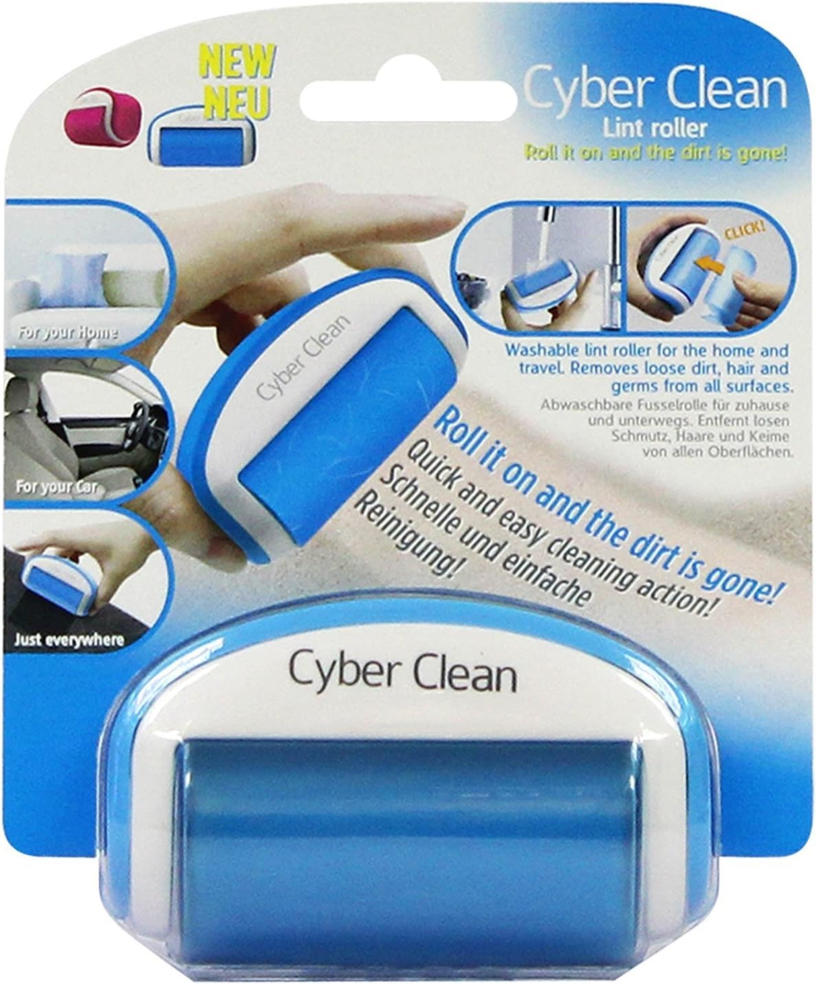 Cyber Clean CleaningRoll RollCare "Travel", Washable Lint Roller Remover On the Go Lint Roller