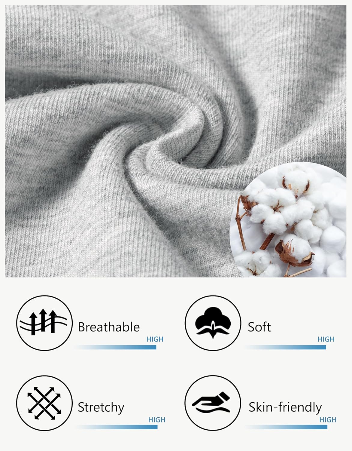 Men's 30" 34" 36" Cotton Yoga Sweatpants - Athletic Casual Lounge Open Bottom Straight Leg Loose Pants Zipper Pockets - Image 5