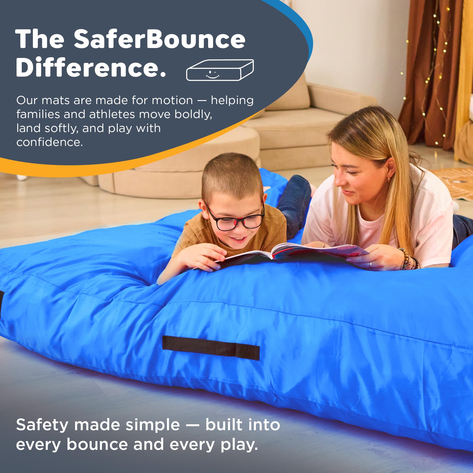 SaferBounce Sensory Crash Pad para Niños | Grande 152 x 152 cm O 122 x 91 cm | Colchoneta Crash Autismo para Niños | Gran Alfombra Espuma Infantil | Escalada & Gimnasia