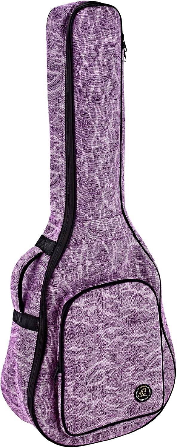 Ortega Guitars Size Guitar Denim Style Gig Bag-12 mm Padding, Right, Purple Jean, Full Classical (OGBCL-PUJ)