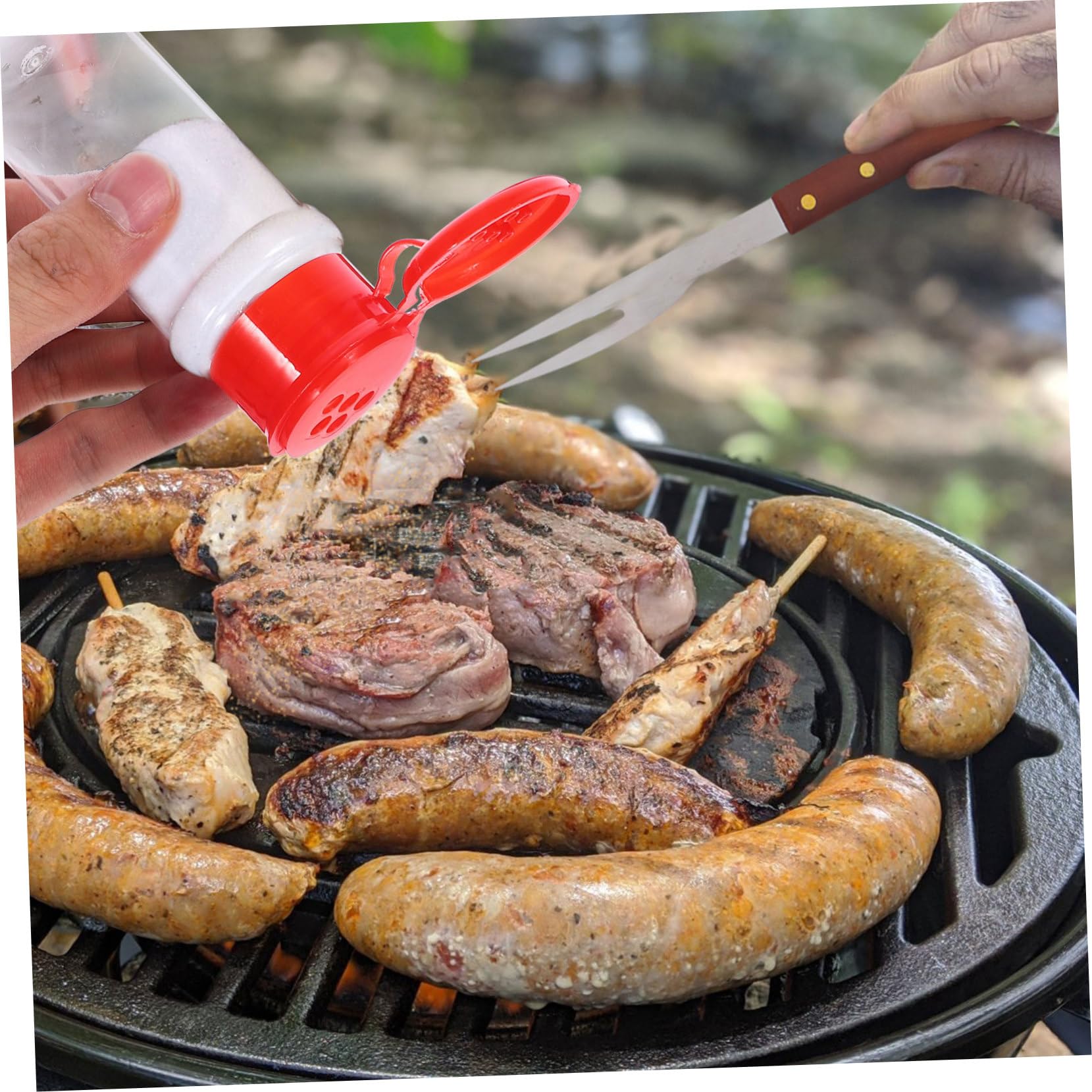 PRETYZOOM 10 Pack Plastic Spice Jars Seasoning Bottles Pepper Salt Can Condiment for Bbq Kitchen