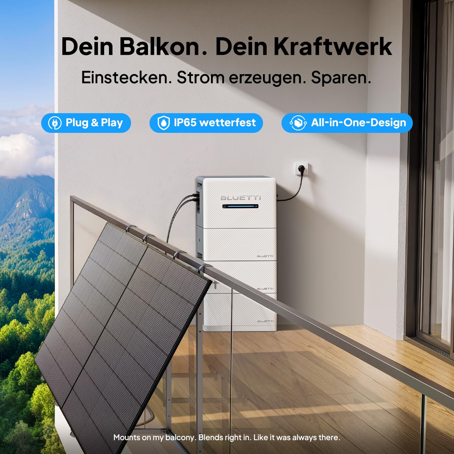 BLUETTI Balco Balkonkraftwerk 260 2,56kWh balkonkraftwerk speicher 0% MwSt.