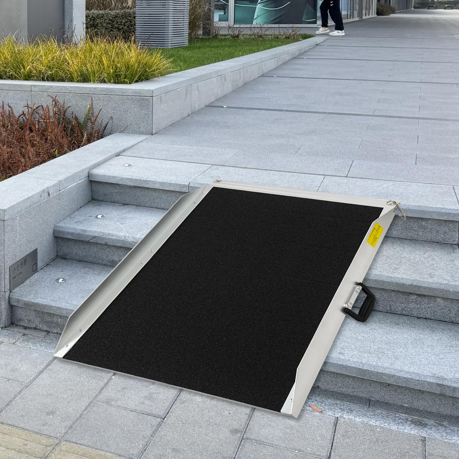 Rampa dla wózków inwalidzkich do schodów, rampy do wózków inwalidzkich, przenośna rampa do wózków inwalidzkich, 91,5 x 73 x 5 cm, do kroków o wysokości użytkowej 8,66 cala lub mniejszej