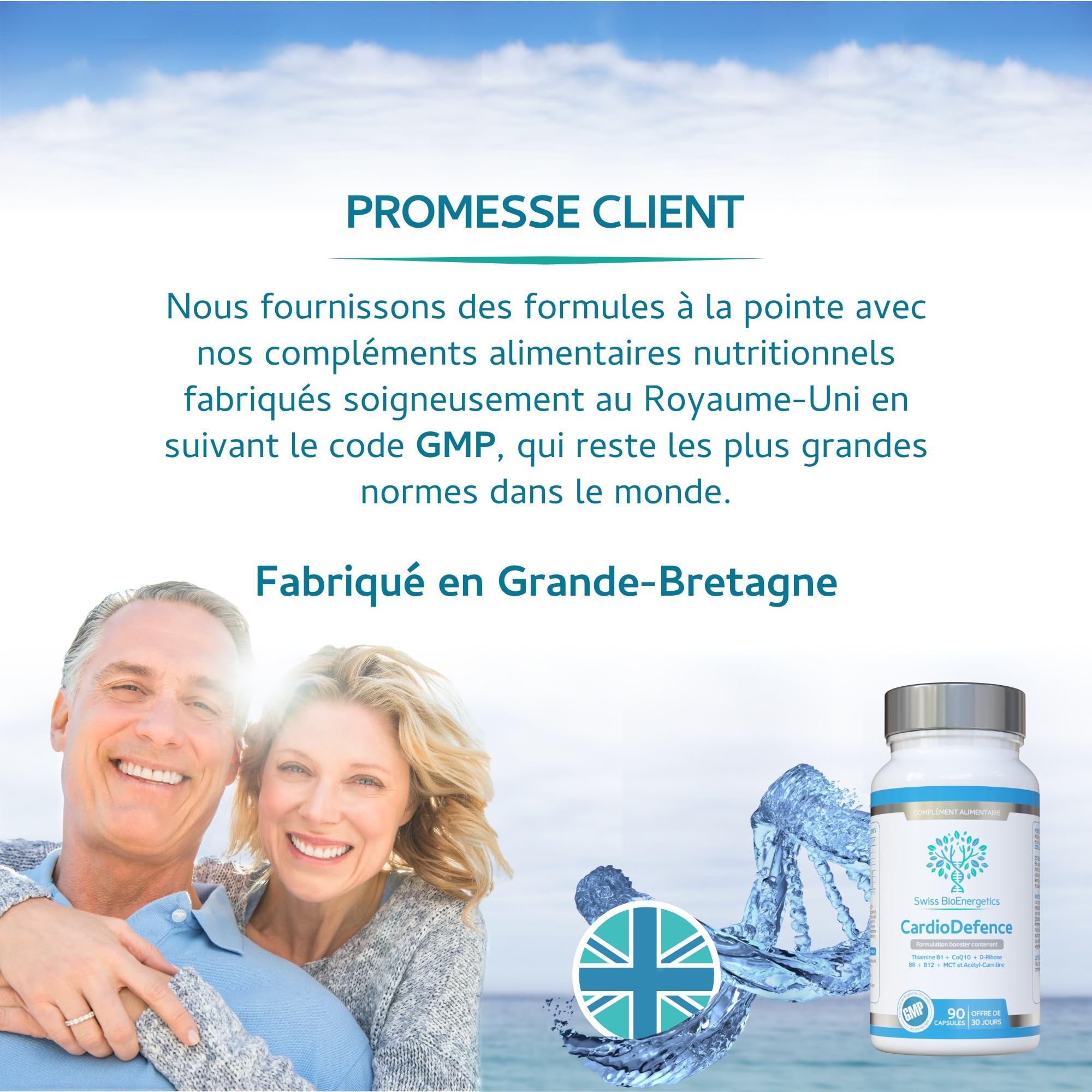 CardioDefence - équilibre précis de CoQ10, D-ribose, acétyl L-carnitine, vitamines B et MCT- contribuer à fonction normale du cœur et réduire la fatigue - 90 gélules