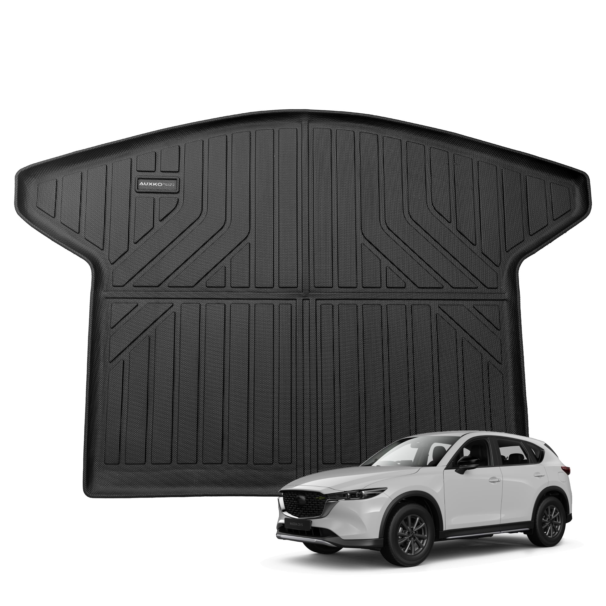 Auxko All Weather Cargo Mat Fit for Mazda CX-5 2025 2024 2023 TPE Rubber Trunk Liner CX5 Accessory All Season Guard Odorless Anti-Slip Black
