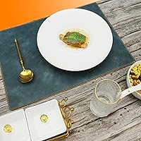 Vista 4 de Cuencos de sopa con borde de cerámica, 8.6 oz, Blanco, 11 pulgadas, Juego de 4 platos pequeños exquisitos para sopa, Platos para pasta con borde