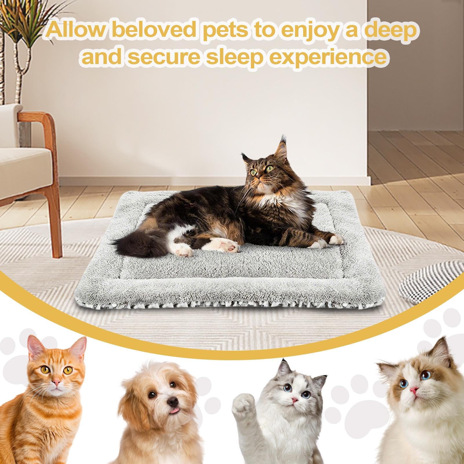 Self Warming Cat Mat, Double-Sided Pet Pad, Plush Heating Blanket with Soft, Cozy Bedding for Small Animals Medium Winter Outdoor Couch Bedside Corners Cage Home Use, 23.62x19.69x1.97 Inches