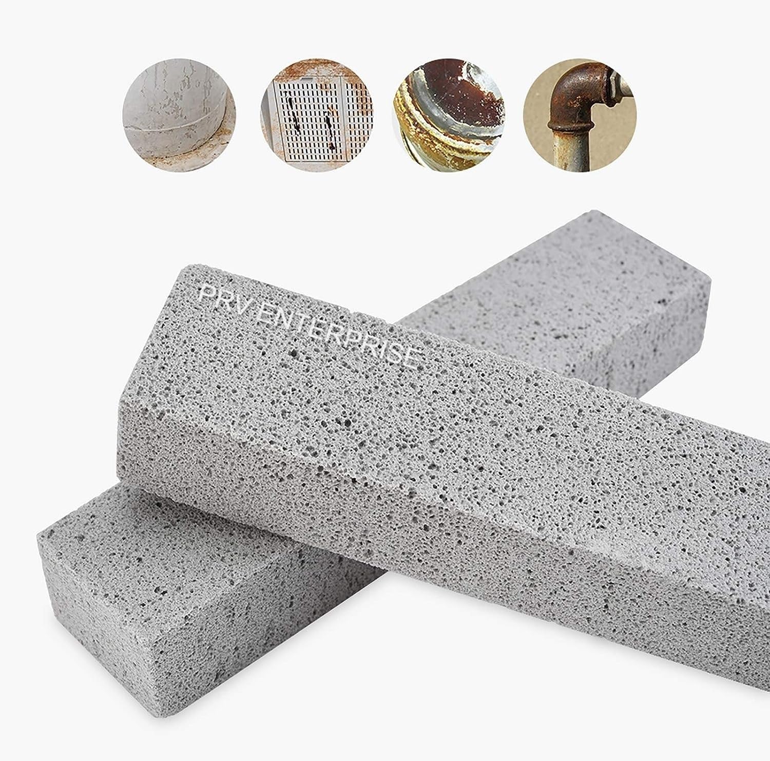PRV ENTERPRISE® Pumice Stone for Toilet Cleaning Bowl Stick, Powerfully Cleans Hard Water Rings，Calcium Buildup & Stains, Suitable for Cleaning Toilet, Bathtubs, Kitchen Sink, Grill (Pack of 2) (B0CG9W24K6) Amazon Price History, Amazon Price Tracker