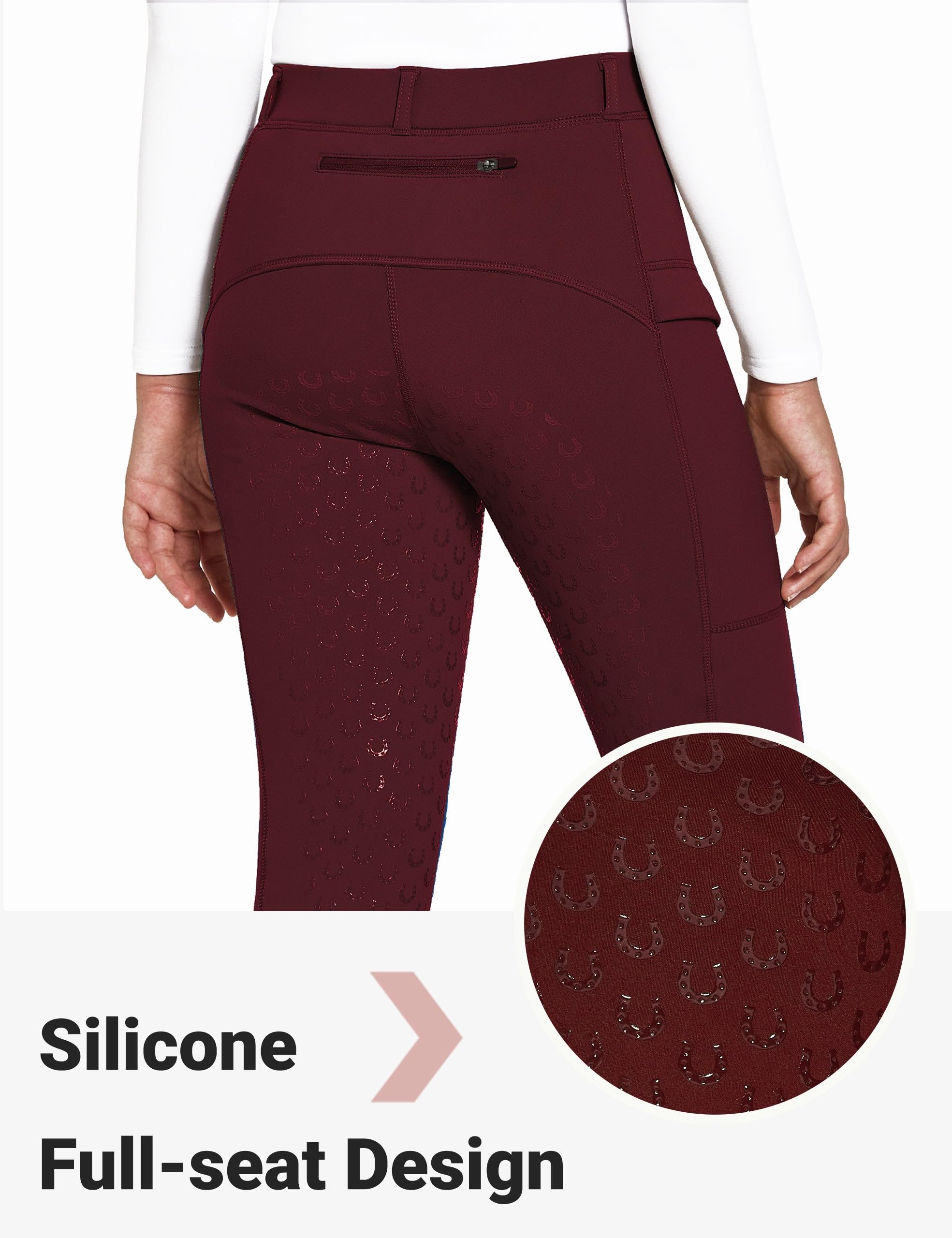FitsT4 Sports Winterreithose Kinder Winter Reitleggings Mädchen Silikon Vollbesatz Thermo Reithose mit Handytasche und Taschen Grau XS