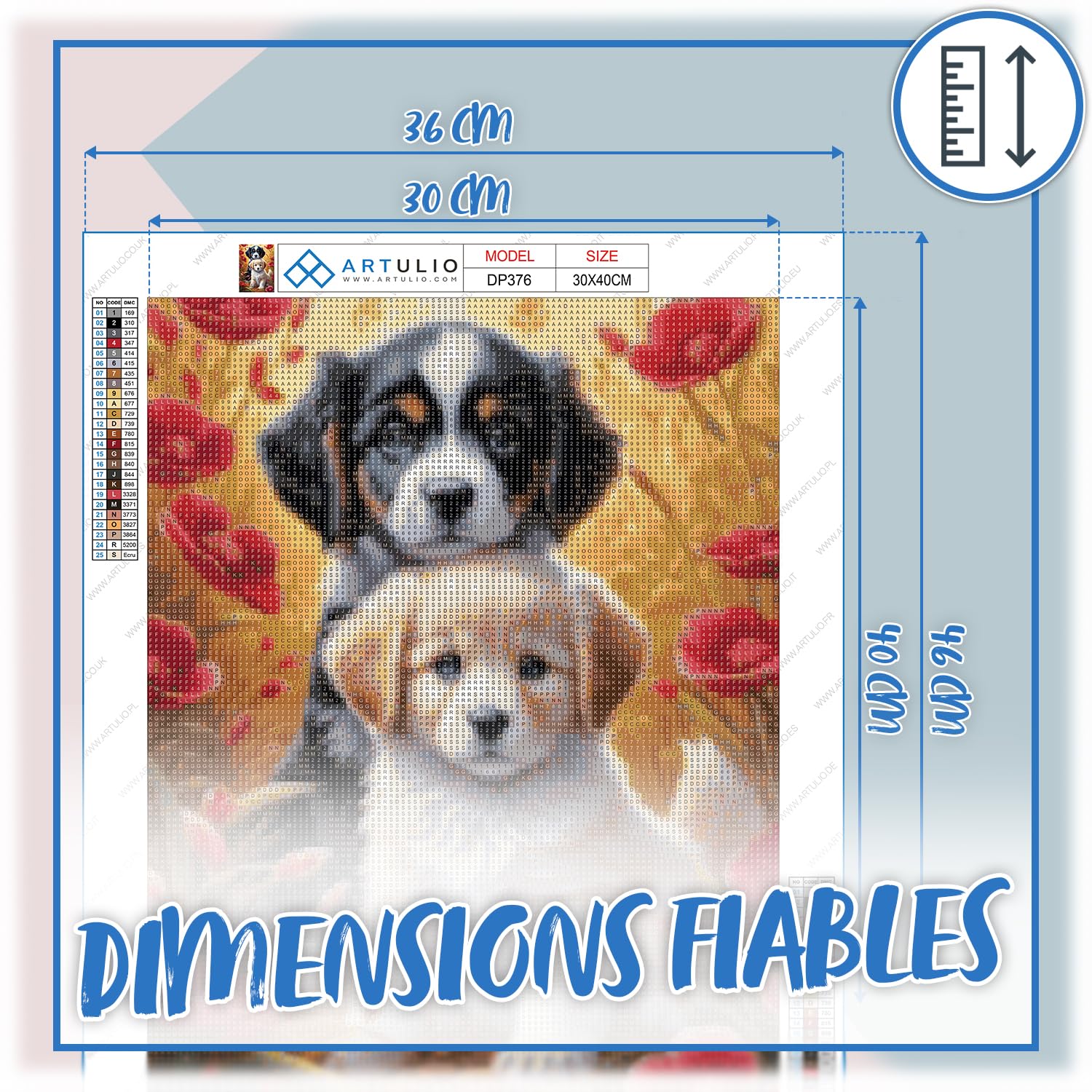 ARTULIO Diamond Painting Kit Complet - Petit Panda Sur Un Arbre Fleuri - 30x40 Cm – 5D Broderie Diamant, Peinture Diamant Adulte