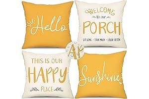 Hello Sunshine Outdoor Throw Pillow Covers 16x16 Waterproof Polyester Decor