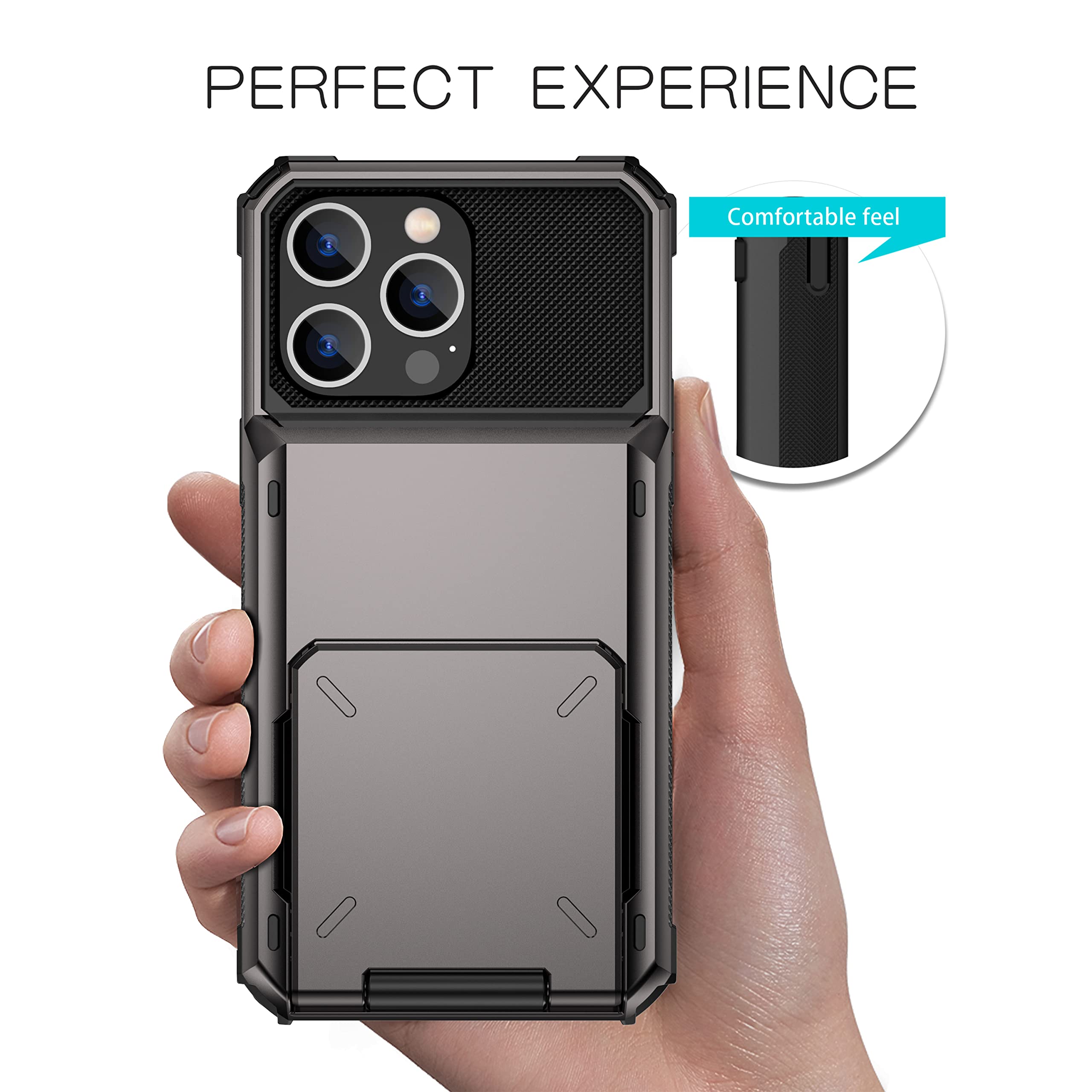 Custodia SORAKA Per IPhone 14 Pro Con Portacarte - 2 In 1 PC TPU Antiurto - Portafoglio Integrato Per 5 Carte - Colori Alla Moda