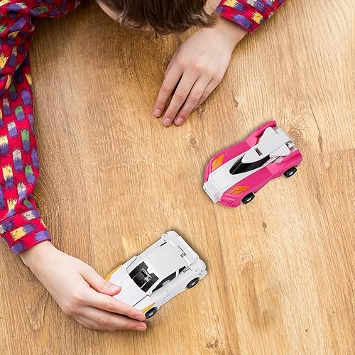 Miniatura 6 de Juguetes de robot de coche transformador de unicornio, juego de autos de carreras transformables, juguetes de coche de colisión para niños y niñas