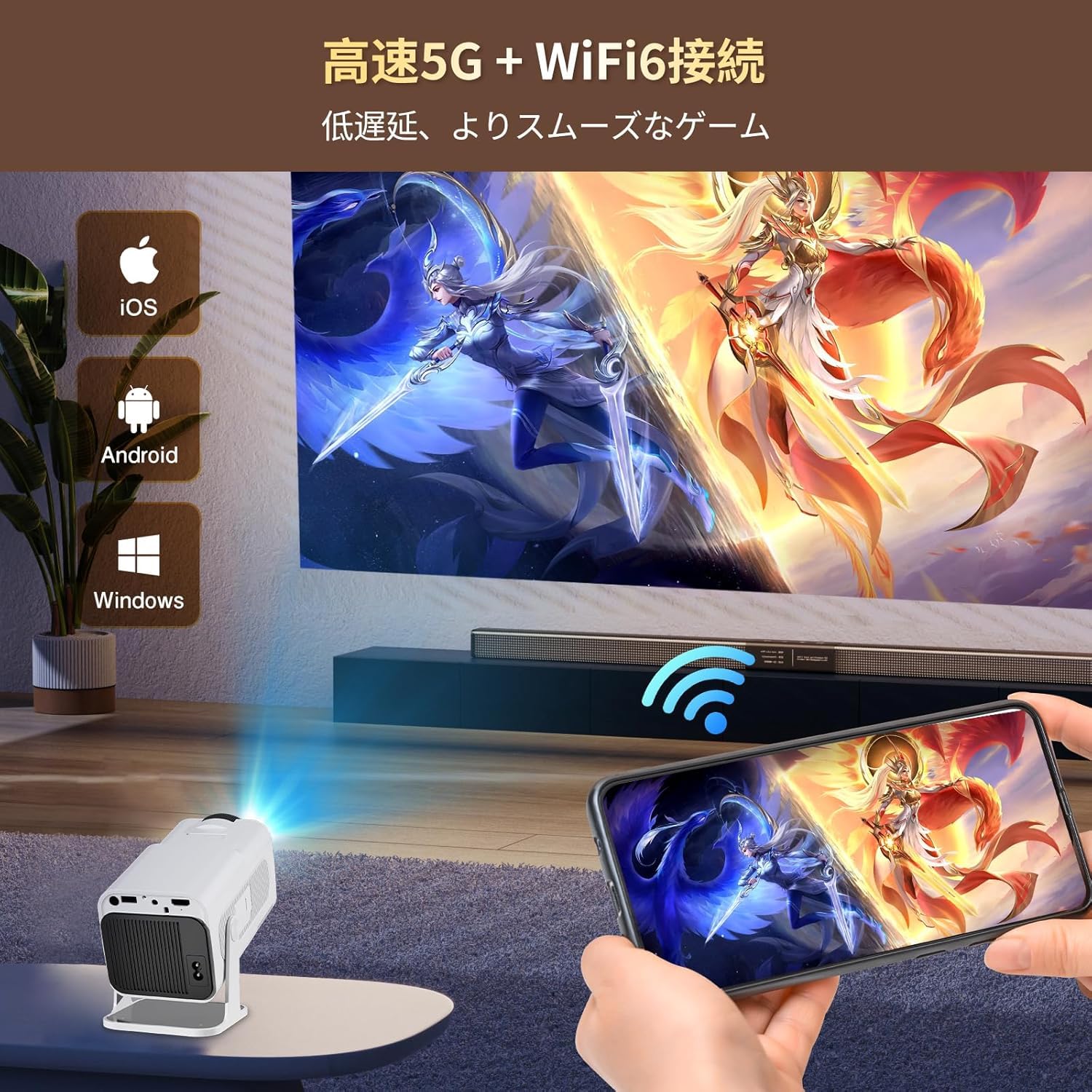 Amazon.co.jp: 【180°回転 & 自動台形補正】 Android TV 11.0