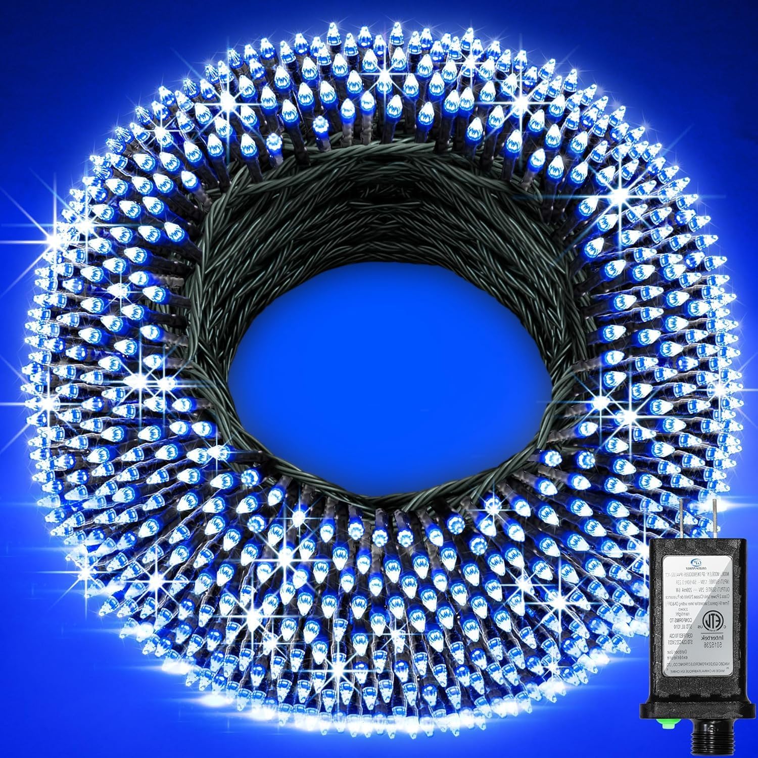 340 LED 90FT Christmas String Lights Outdoor, 12 Pro Modes and Timer Memory & Brightness, Plug in Outdoor Waterproof Green Wire Twinkle Light for for Xmas Yard Tree Wedding Party Decor (Blue)