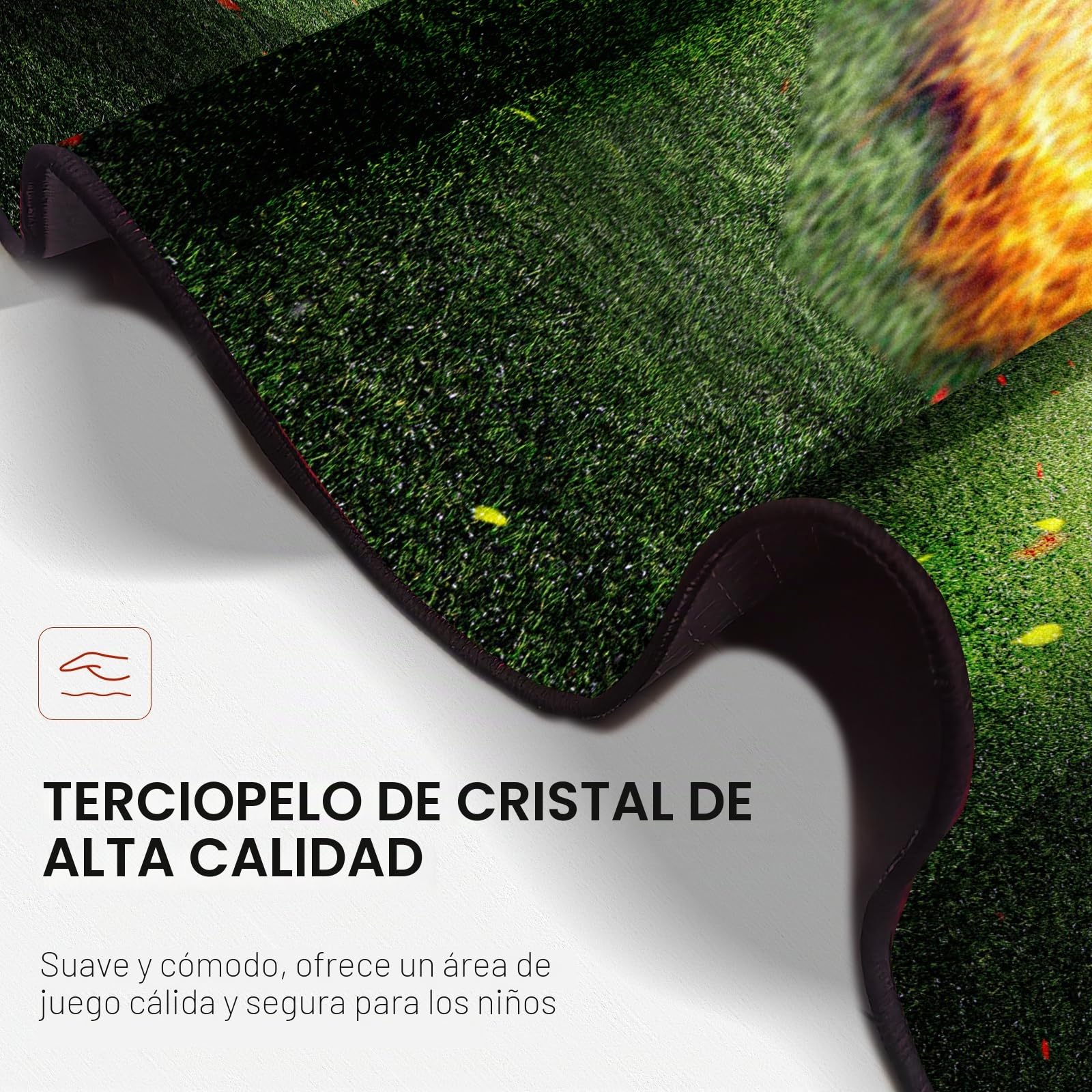 Alfombra de juego de campo de fútbol con estampado a gran escala para deportes, antideslizante, para habitación juvenil, 80 x 120 cm