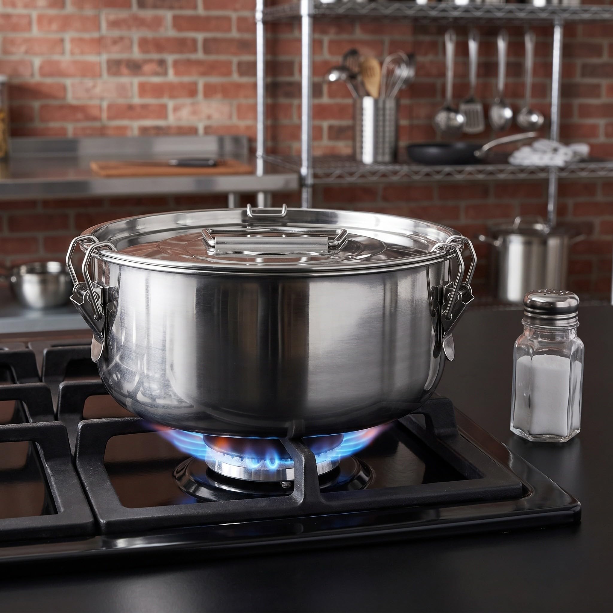 Molde para flan de acero inoxidable: Flanera pequeña de metal de 1,5 litros con tapa y asa, molde para hornear al baño maría y vaporera para pudín, tarta de queso y cupcakes.