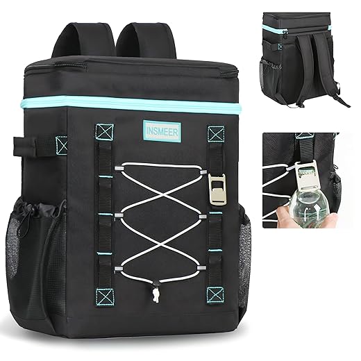 INSMEER Mochila Termica, 50 Latas Bolsa Termica Isotérmico Grande Caixa Termca Cooler Sacola Para acampamento, Mochila para Feminina Masculino Praia